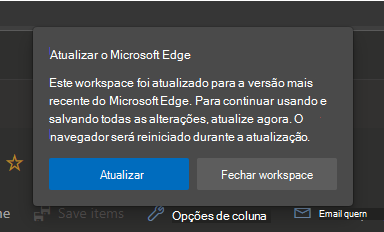 Solicitar a atualização do Microsoft Edge