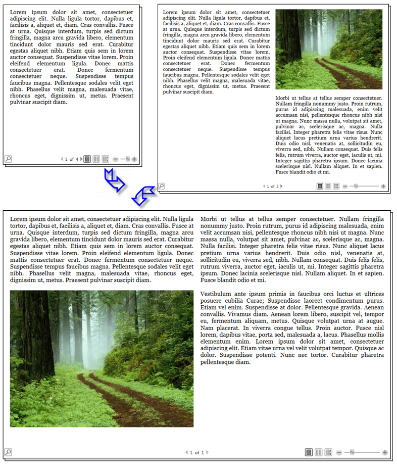 eDocs_FlowDocument Refluxo de conteúdo de documento dinâmico