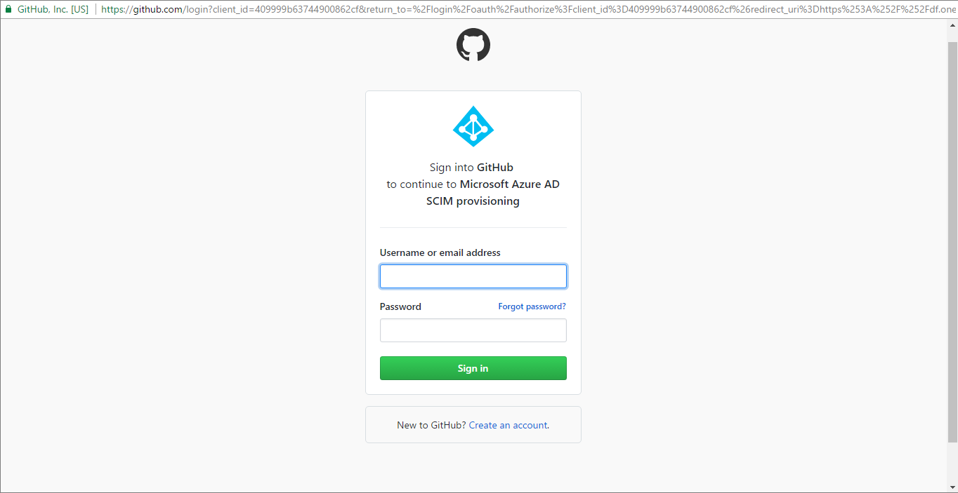 Screenshot mostra a página de entrada para GitHub.