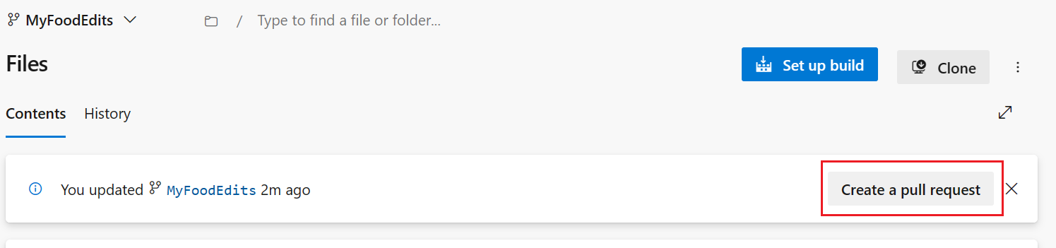 Captura de tela da interface de criação de pull request.