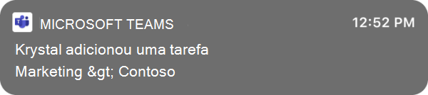 Captura de tela que mostra as notificações do feed de atividades em uma área de trabalho do Mac no Teams.
