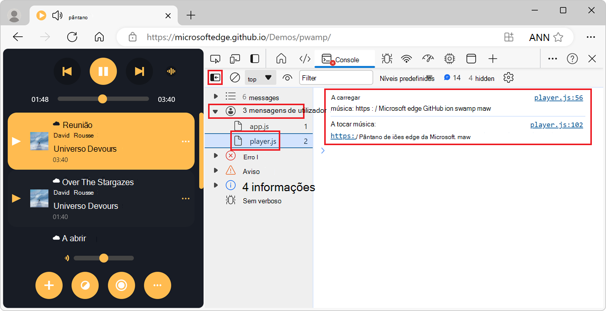 Filtrando mensagens que vieram de um script usando a barra lateral