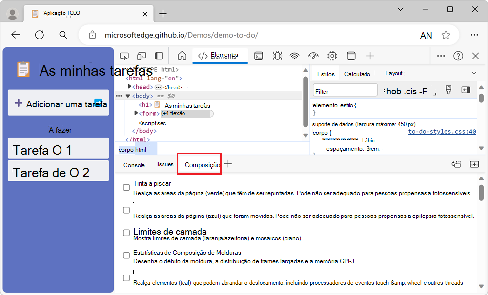 A ferramenta Renderização, no painel Visualização rápida