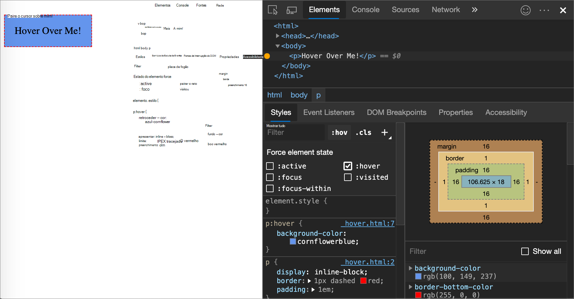 Selecionando a pseudo-classe :hover