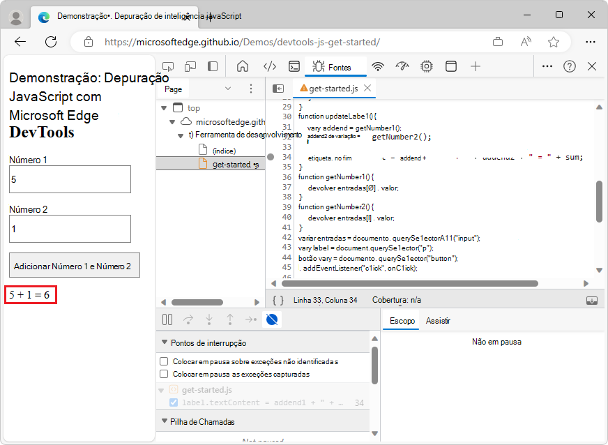 Resultado da solução de problemas e correção de bugs