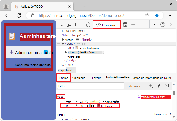 Alterar os estilos de página da Web persistentemente editando um arquivo na pasta de substituições