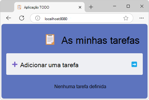 A demonstração do aplicativo DevTools TODO