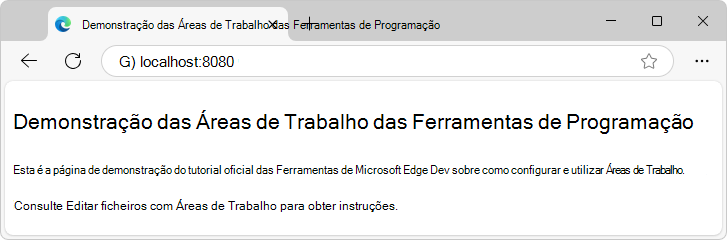 A Demonstração dos Workspaces do DevTools