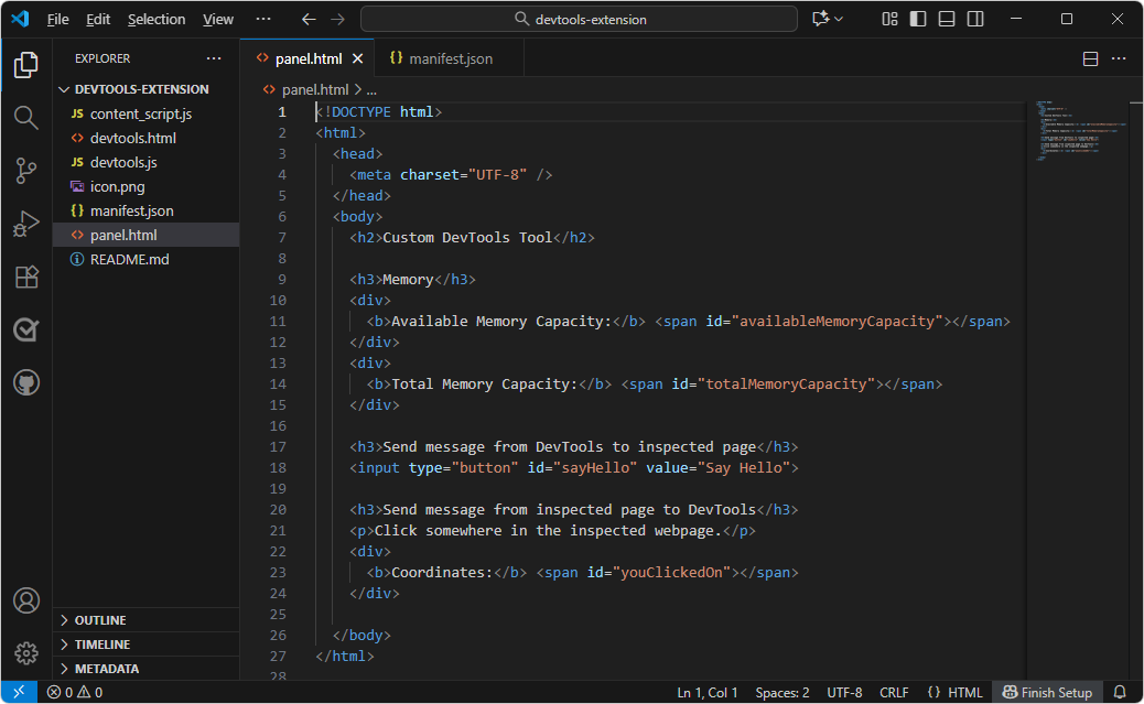/devtools-extension/ no Visual Studio Code