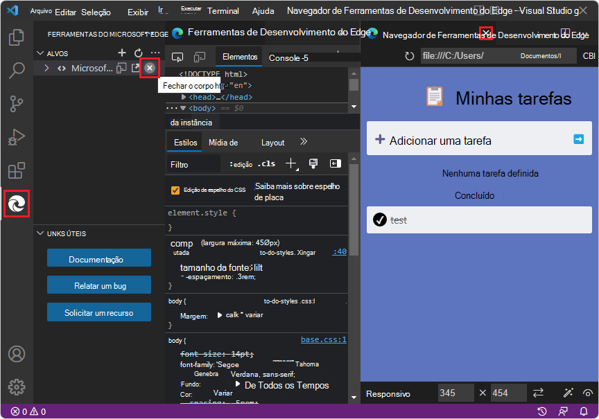 Fechando DevTools aberto por meio de Instância de Inicialização