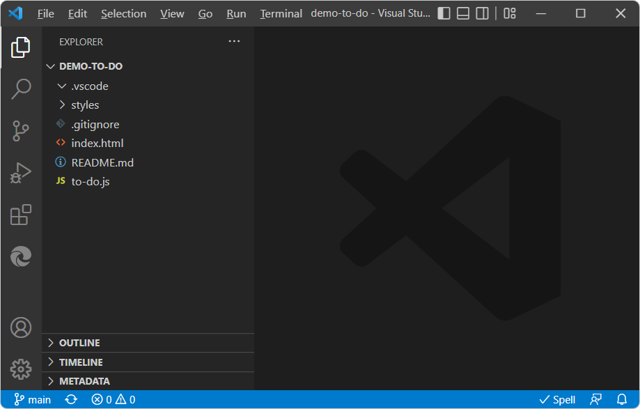 Abriu a pasta demo-to-do inicialmente
