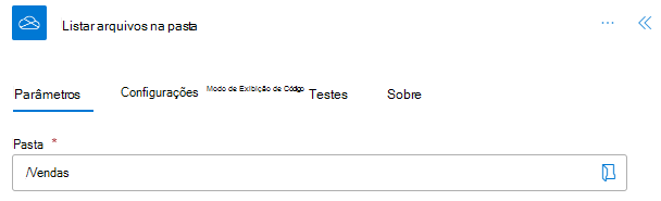 O conector do OneDrive for Business concluído no Power Automate.