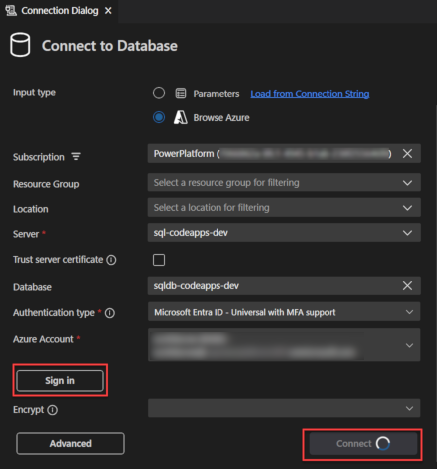 Conectado ao banco de dados SQL do Azure no VS Code