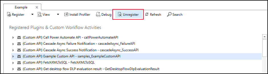 Excluir uma API personalizada