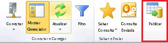 Excel - Botão Publicar na guia Dados Mestre