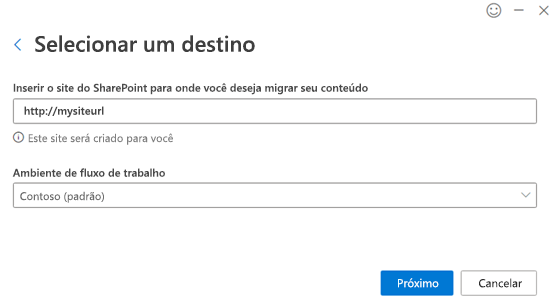 Selecione seu destino e o ambiente.