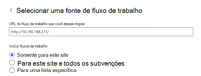 origem do fluxo de trabalho do SPMT.