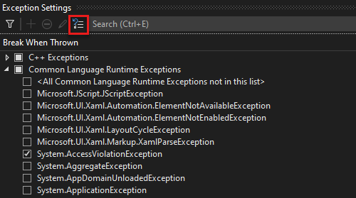 Captura de tela de Restaurar Padrões nas Configurações de Exceção.