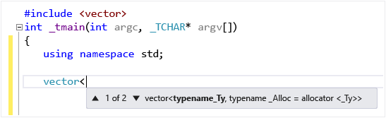 Ajuda de parâmetro do Visual C++