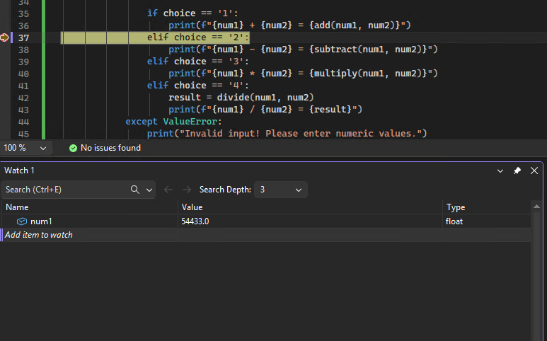 Captura de tela que mostra a saída de depuração para um teste de unidade do Python no Visual Studio.
