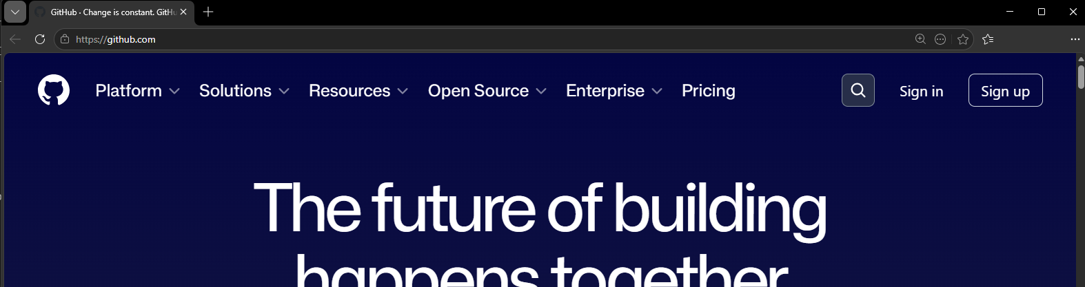 Captura de tela da página de cadastro do GitHub.