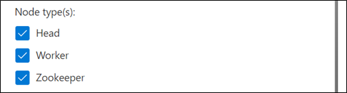 Captura de ecrã que mostra os tipos de nó selecionados.