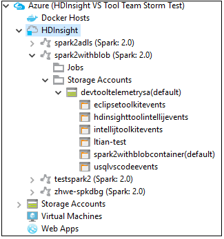 Expandir um nome de cluster para ver recursos.