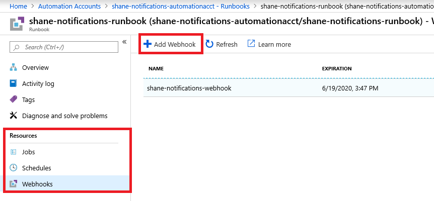 Adicionar Botão de Webhook