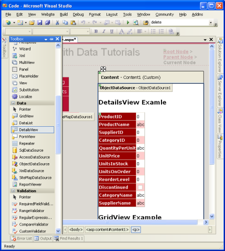 Adicionar um DetailsView à página e vinculá-lo ao ObjectDataSource