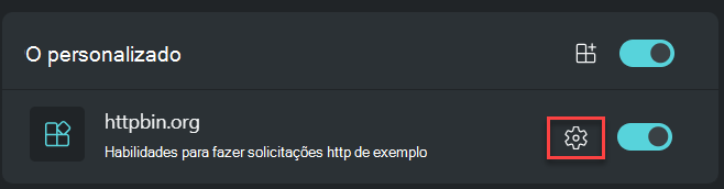 Captura de tela que mostra a imagem das Configurações.