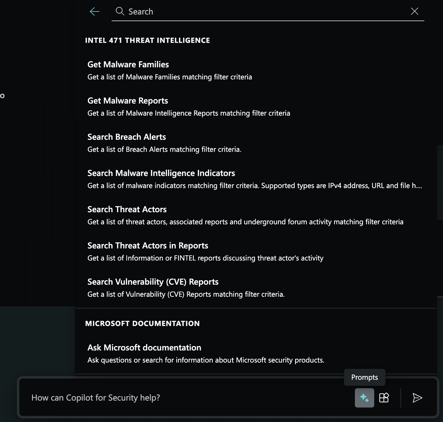 Captura de tela mostrando o exemplo de plug-in Intel 471 usado.