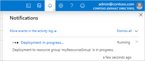 Notificação no centro de administração do Microsoft Entra da implantação em andamento