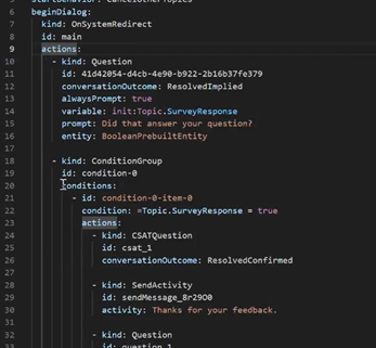 Captura de ecrã das funcionalidades de tópicos avançados no editor.