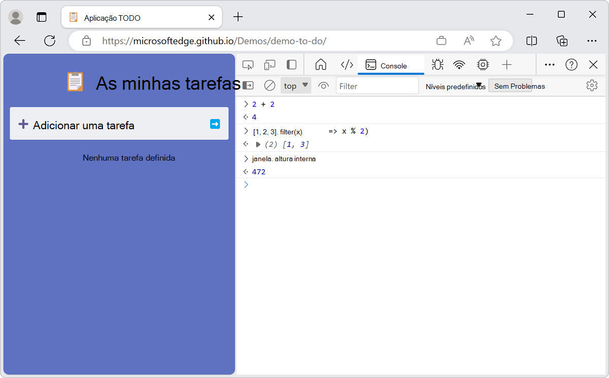 Executar várias expressões JavaScript sucessivamente