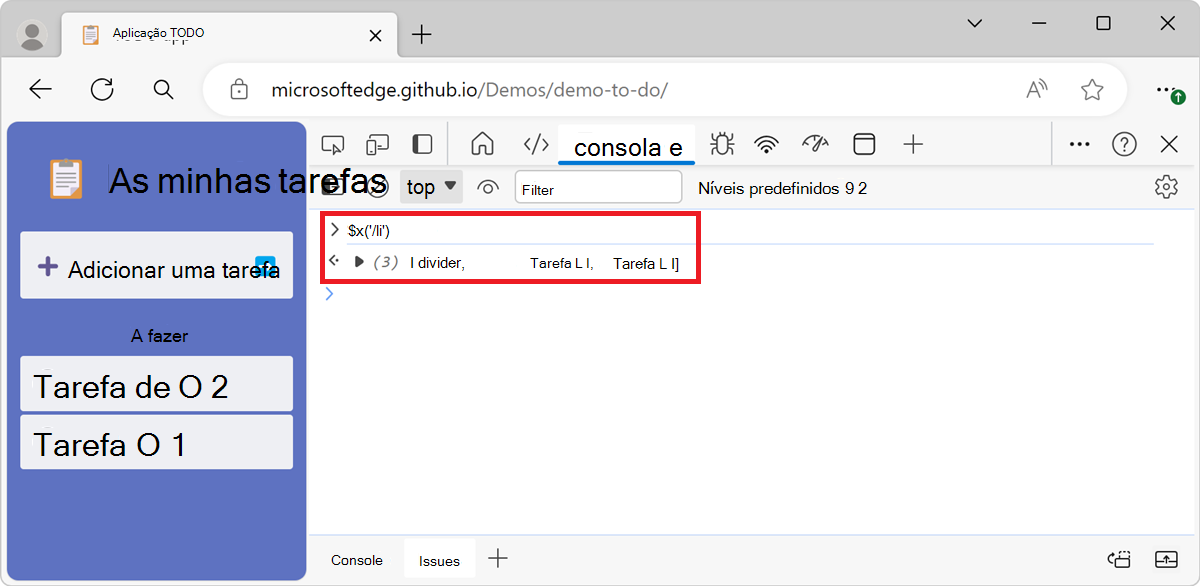 Usando um seletor XPath