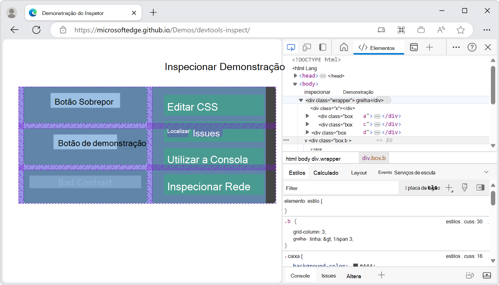Um elemento que tem uma propriedade CSS de 'pointer events: none' não pode ser selecionado