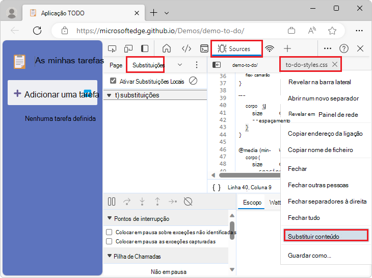 Clique com o botão direito do mouse em um nome de arquivo e selecione 