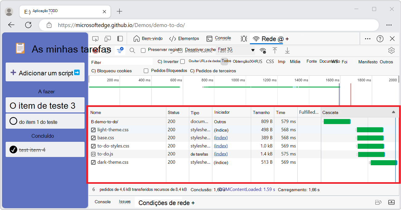 A tabela Solicitações