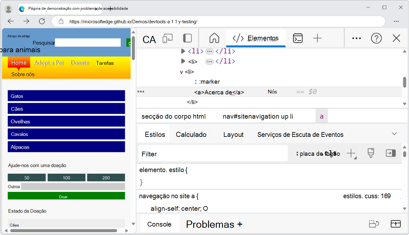 DevTools reduzido
