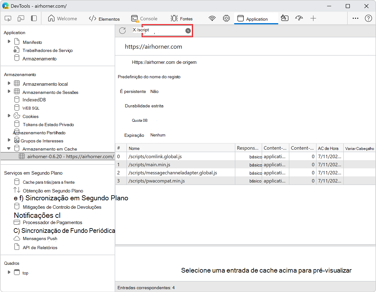 Filtrando recursos que não correspondem ao caminho especificado