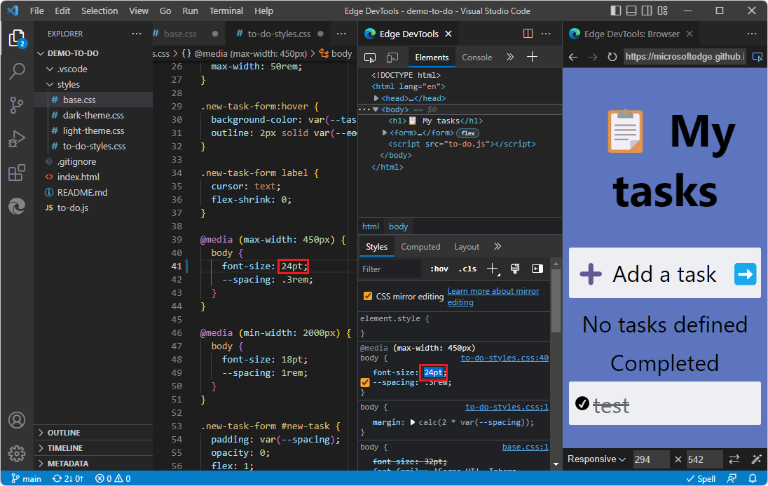 É possível alterar valores CSS se uma pasta mapeável estiver aberta