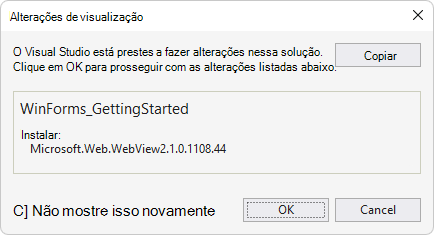 A caixa de diálogo Visualizar Alterações