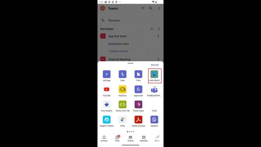 O gráfico mostra o processo de abertura de um aplicativo com a guia como recurso de aterrissagem padrão no Android.