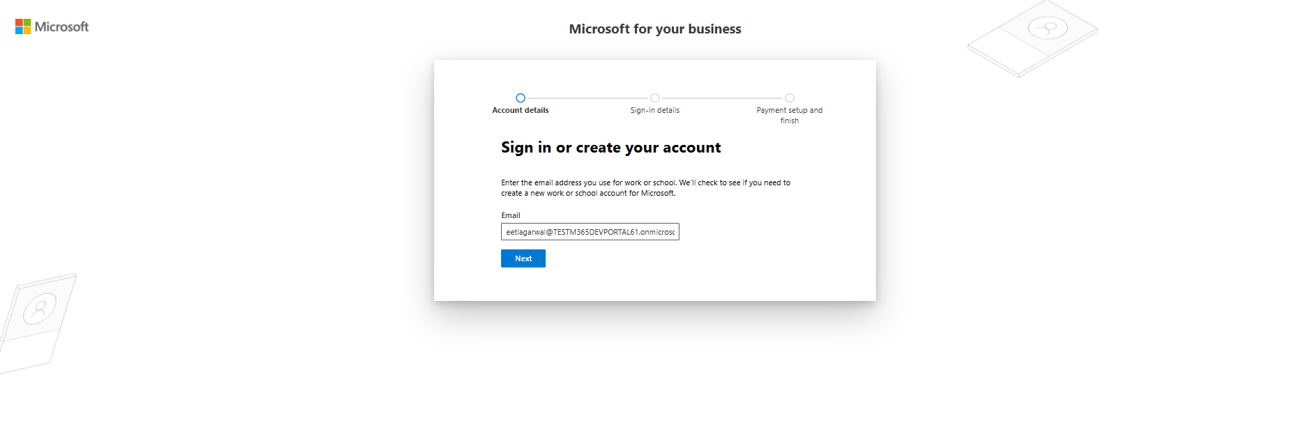 Insira seu endereço de email para criar sua conta