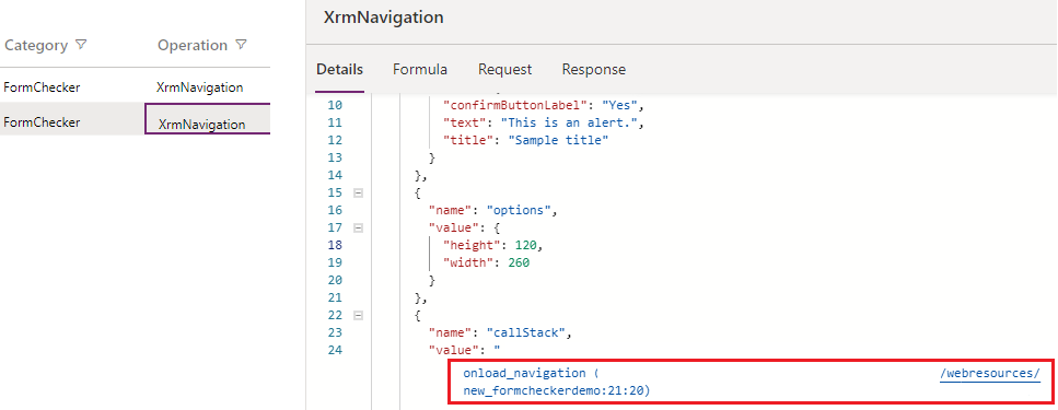 Operação XrmNavigation no monitor