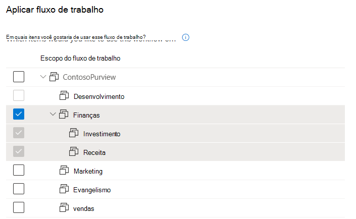 Captura de tela do aplicativo de escopo do catálogo de dados, mostrando uma única coleção e suas subcoleções selecionadas.
