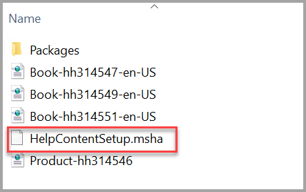 Captura de ecrã do ficheiro de configuração de conteúdo de ajuda do SQL Server 2012.