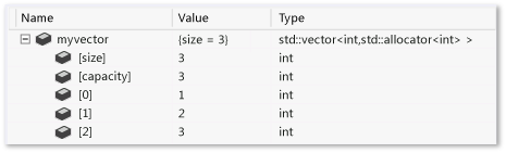 std::vetor usando a expansão ArrayItems