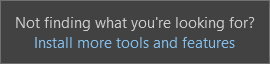 Captura de tela que mostra o link Open Visual Studio Installer.