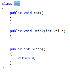 Captura de ecrã do código destacado para a Interface de Extração - C#.